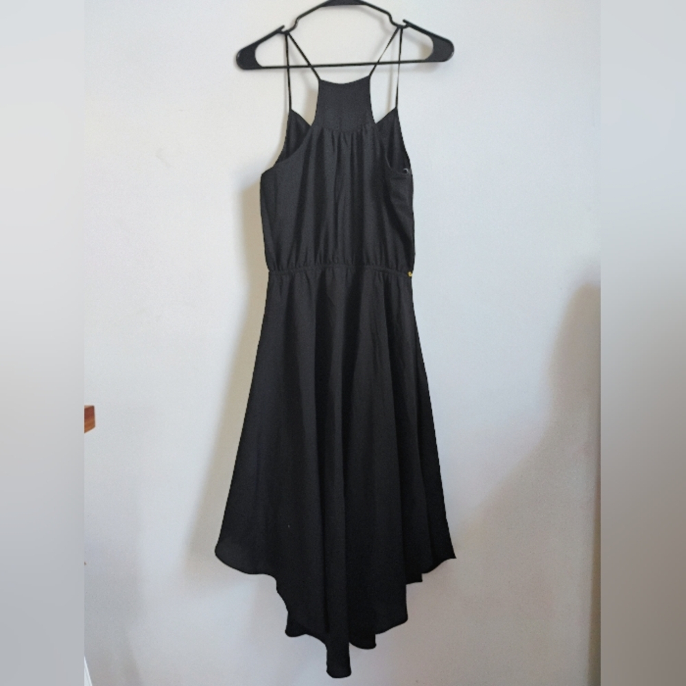 Bisou Bisou | Black Ruffled Asymmetrical Sleeveless Dress | 4 | EUC - Picture 3 of 5